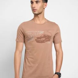 Sf Jeans By Pantaloons Brown Slim Fit Printed T-Shirt-picture-11