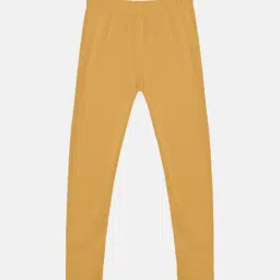 Kiddopanti Girls Beige Solid Leggings-picture-23