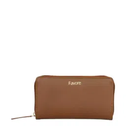Favore Tan Solid Small Zip Around Wallet-picture-30