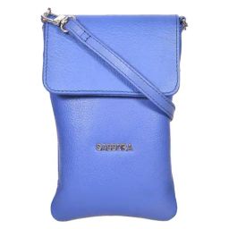 SASSORA MAYA Blue Leather Textured Small Cross Body Bag-image-34