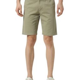 Peter England Green Cotton Regular Fit Shorts-image-96