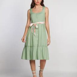 Zink London Sage Green Relaxed Fit Shirt Dress-picture-26