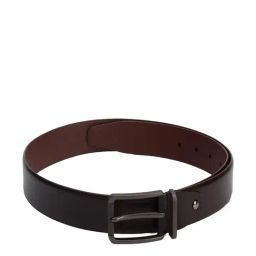 Van Heusen Black Leather Textured Waist Belt for Men-90