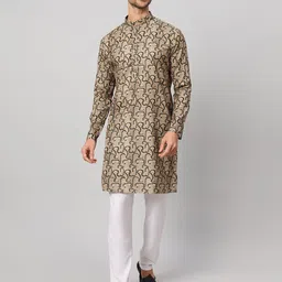 GLOBALRANG Men Printed Regular Pure Cotton Kurta with Pyjamas &-picture-0