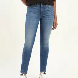 Levi's 711 Blue Mid Rise Skinny Fit Jeans-picture-43