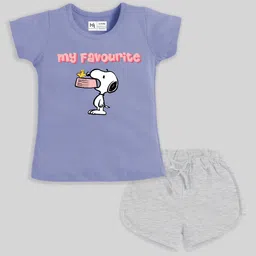 YK X Minute Mirth Girls Pure Cotton Printed T-shirt With Shorts-image-89