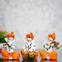 eCraftIndia Set of 3 Ganesha Playing Violin, Tabla and Flute-image-13