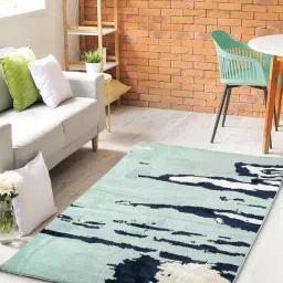 Saral Home Green & Blue Cotton Carpet - Set of 1-48