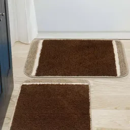 Saral Home Brown Microfibre 1450 GSM Bath Mats - Set of 2-image-67