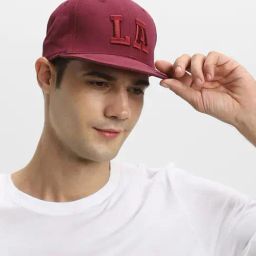 Forever 21 Maroon Cotton Baseball Cap-image-84
