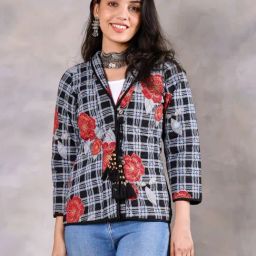 Rustorange Black & Pink Printed Jacket-image-68