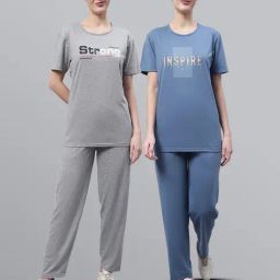 Vimal Jonney Grey Printed T-Shirt With Track Pants - Pack of 2-image-20