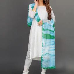APNISHA Blue & Green Tie & Dye Dupatta-image-44