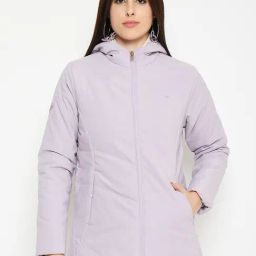 Okane Lavender Regular Fit Hooded Jacket-image-63