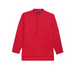 Blue Giraffe Kids Red Solid Shirt-image-46