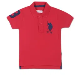 U.S. Polo Assn. Kids Red Solid Polo T-shirt-picture-27