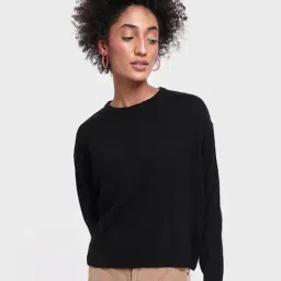 Bewakoof Black Full Sleeves Sweater-image-41