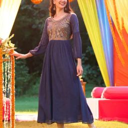 Aurelia Blue Printed Maxi Dress-image-48