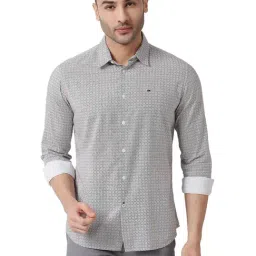 Basics Grey Slim Fit Printed Shirt-image-49