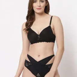 Cukoo Black Full Coverage Bra & Panty Set-picture-12