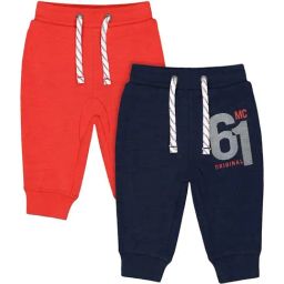 Mothercare Kids Red & Navy Cotton Regular Fit Joggers-image-61
