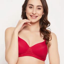 Clovia Red T-Shirt Bra-image-8