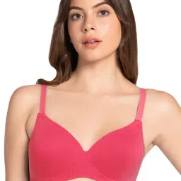 Amante Coral Pink Cotton Padded T-Shirt Bra-image-52