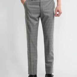 Arrow Grey Slim fit Checks Trousers-image-45
