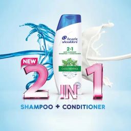 Head & Shoulders 2 in 1 Cool Menthol Anti-Dandruff Shampoo + Conditioner - 180 ml image 4