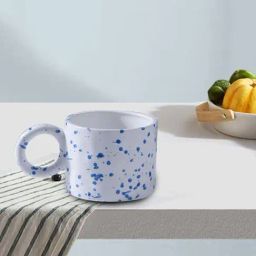 Smokey Cocktail White & Blue Ceramic Hosh Glaze Coffee Mug (420ml)-image-39