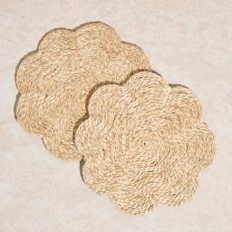 Westside Home Beige Jute Floral Design Trivet (Set of 2)-image-7