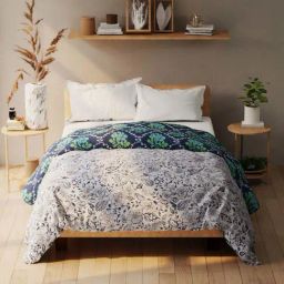 Bianca Romelio Grey & Navy 152 TC Micro Fabric Double Comforter-image-49