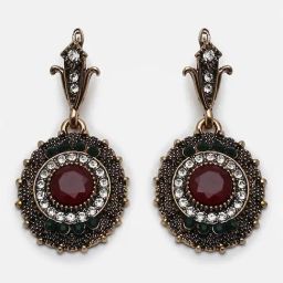 Sohi Gold Plated Designer Stone Drop Earrings-image-76