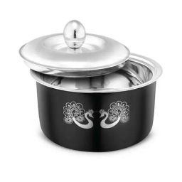 FnS Hazel Black Stainless Steel Casserole With Lid (1.6 L)-image-41