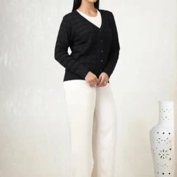 Soch Black Regular Fit Self Pattern Cardigans image 3
