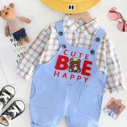 LULU & SKY Printed Shirt With Dungaree-image-80