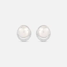 mia by tanishq Glistening Pearl Silver Stud Earrings for Women 925 Silver-picture-14