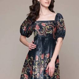 Label Ritu Kumar Black Itzel Velvet Short Dress-image-90
