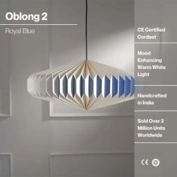 FIG Living Royal Blue Paper Oblong 2 Pendant Lamp-image-97