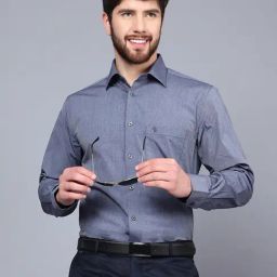 Cantabil Grey Regular Fit Shirt-image-28