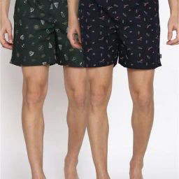 Van Heusen Regular Fit Side Pocket Side Slits Allover Print Boxer Shorts - Pack of 2-picture-33