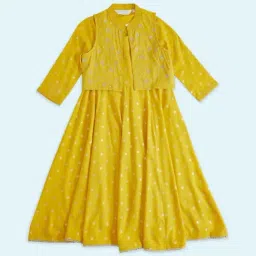 Akkriti by Pantaloons Kids Yellow Printed Dress-image-36