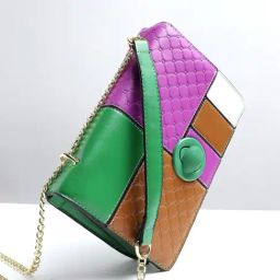 HauteSauce Purple & Brown Textured Medium Leather Cross Body Bag-17