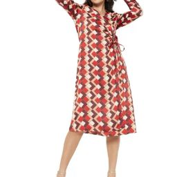 MADAME Multicolor Printed Wrap Dress-image-34