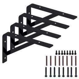 Klaxon Metal Bracket for Wall Mounted Shelves L-Shape Powder Coated Black, G0252IT0013 (Set Of 2)-4
