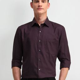 Arrow Men Classic Spread Collar Micro Ditsy Checked Cotton Formal Shirt-image-81
