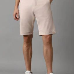 Louis Philippe Pink Cotton Slim Fit Shorts-picture-32