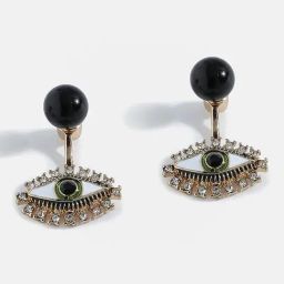 Sohi Gold Plated Designer Stone Beaded Drop Earrings-image-46