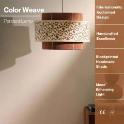 FIG Living Brown Cotton Color Weave Pendant Lamp-91