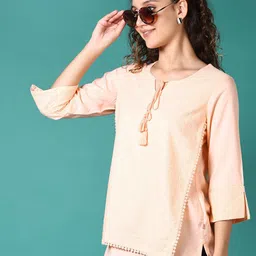 V-Mart Ethnic Motifs Printed Chikankari Chikankari Kurti-image-58
